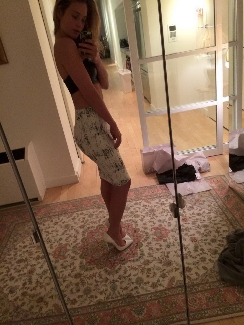 Hannah Davis stripping herself in front of mirror  leaked topless selfshoots #75181615