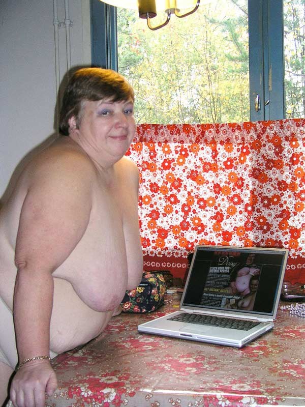 Big fat old granny showing her naked huge body #75568193