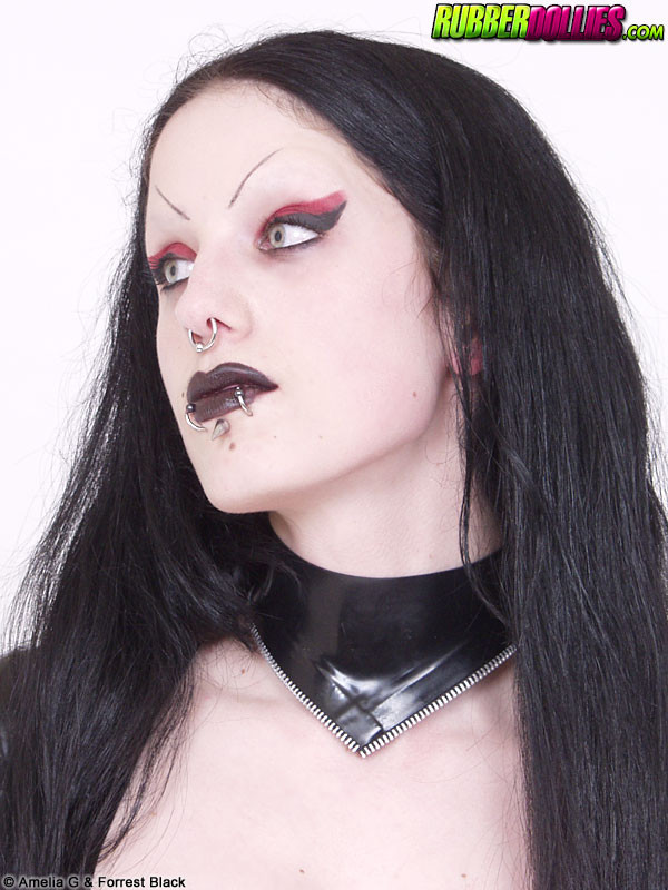 vampire goth babe posing in latex #73287512