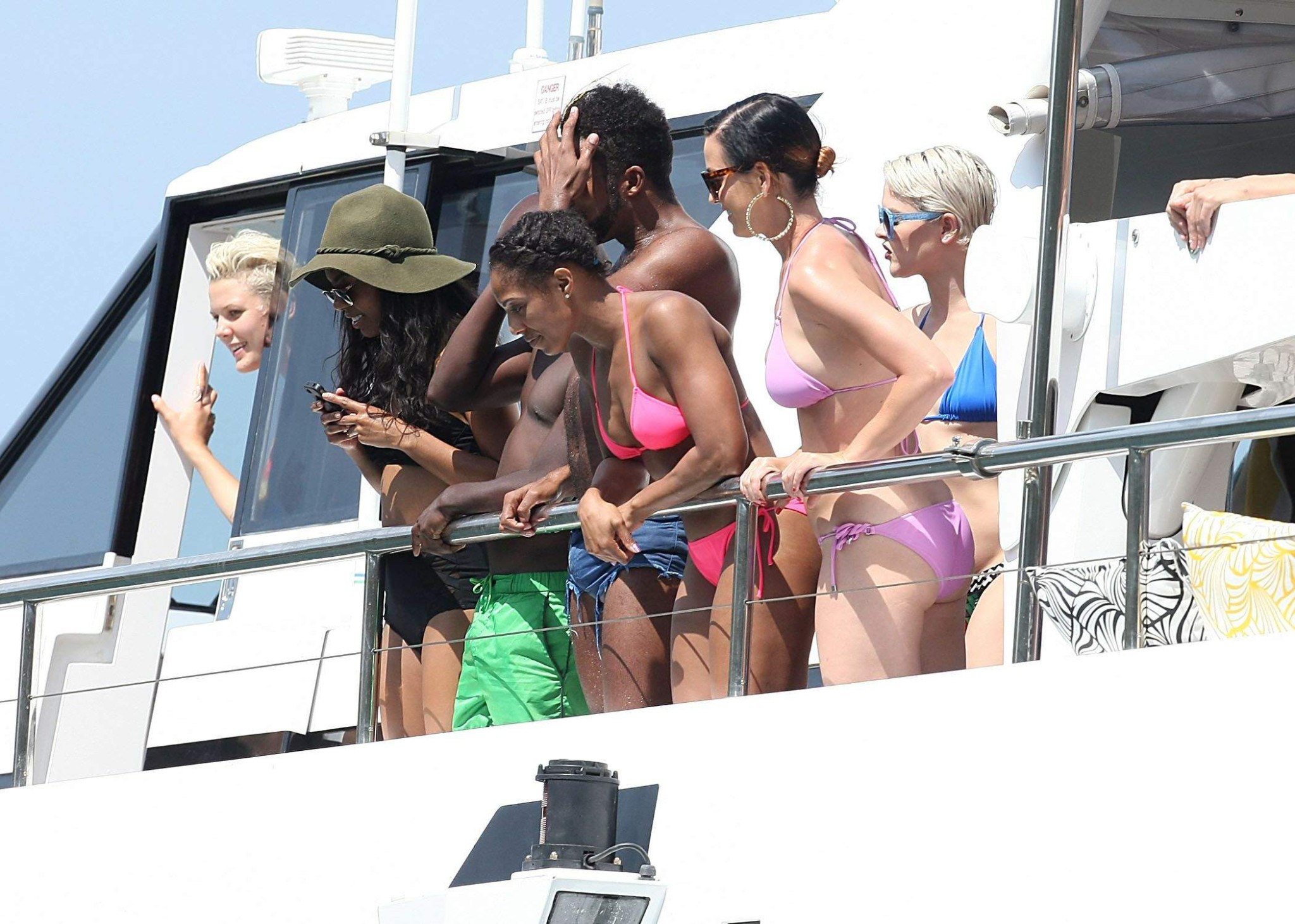 Katy Perry showing off her bikini body and cameltoe on a yacht in Sydney