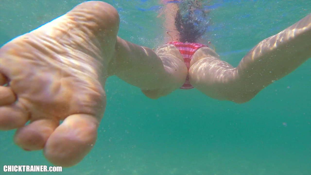 Bikini  Big Tits Topless at the Beach Sexy feet swimming in the  #67363410