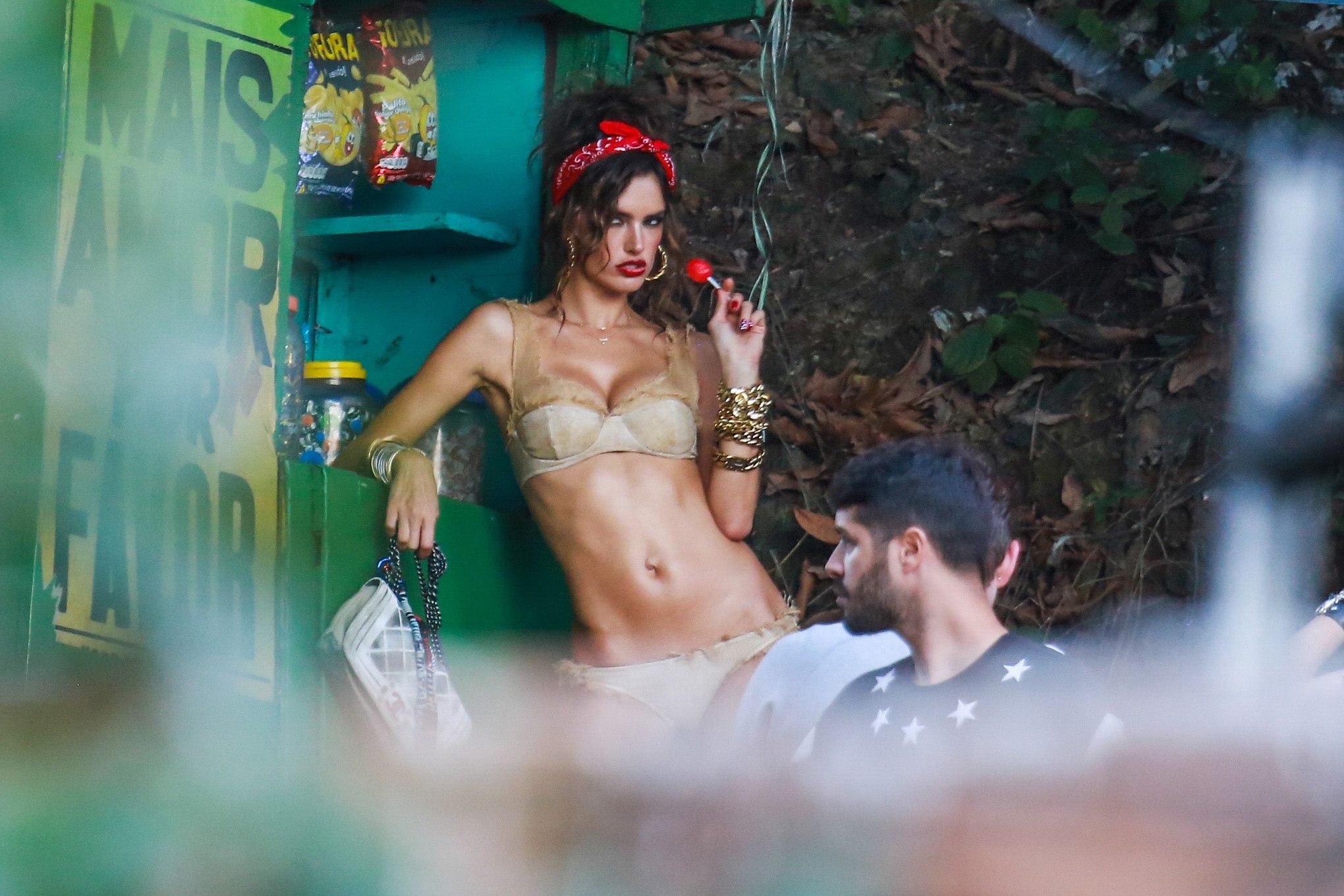 Alessandra Ambrosio wearing lingerie on a photoshoot in Rio #75189516