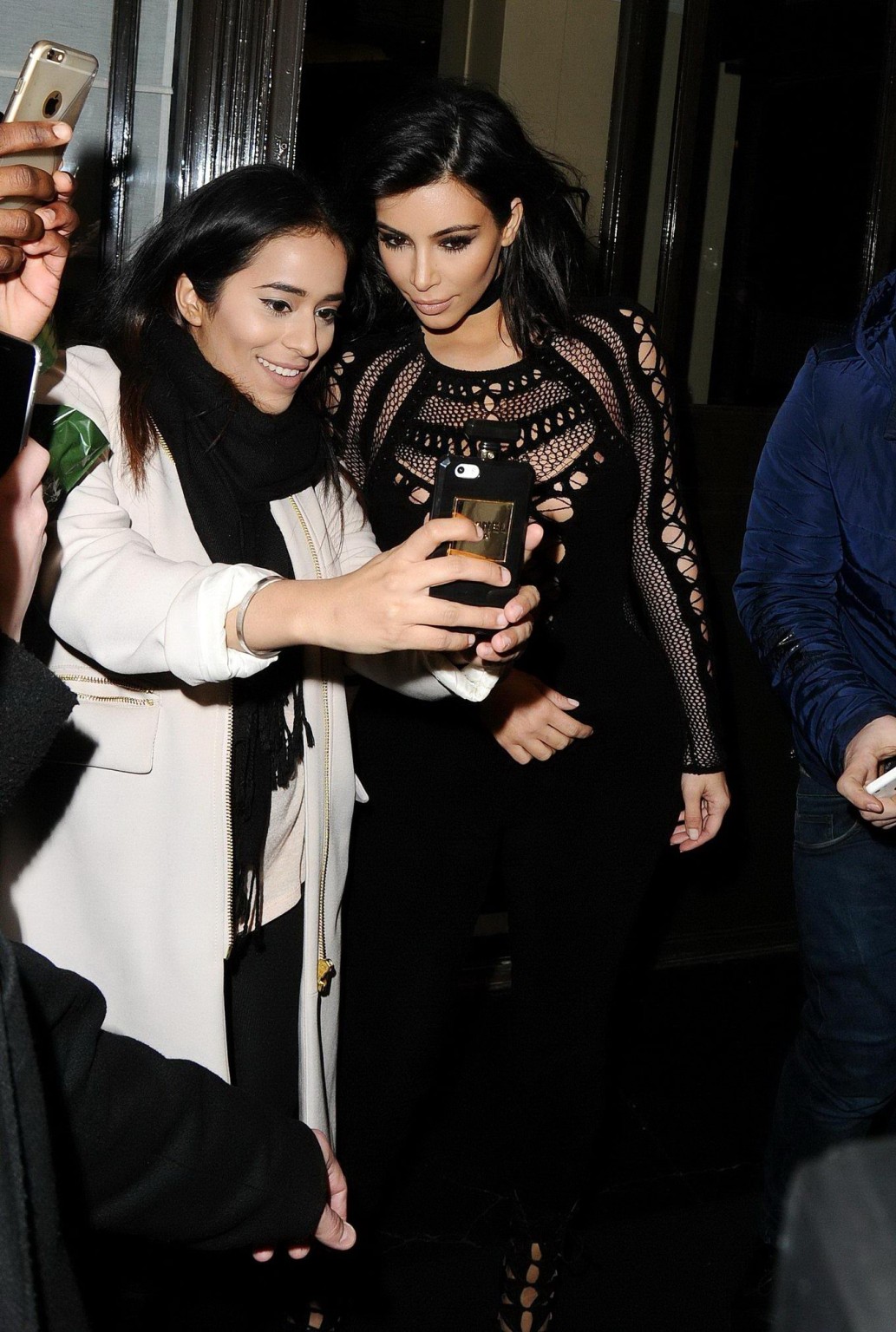 Kim Kardashian nip slip wearing a mesh jumpsuit at the BRIT Awards Arrivals and  #75171591