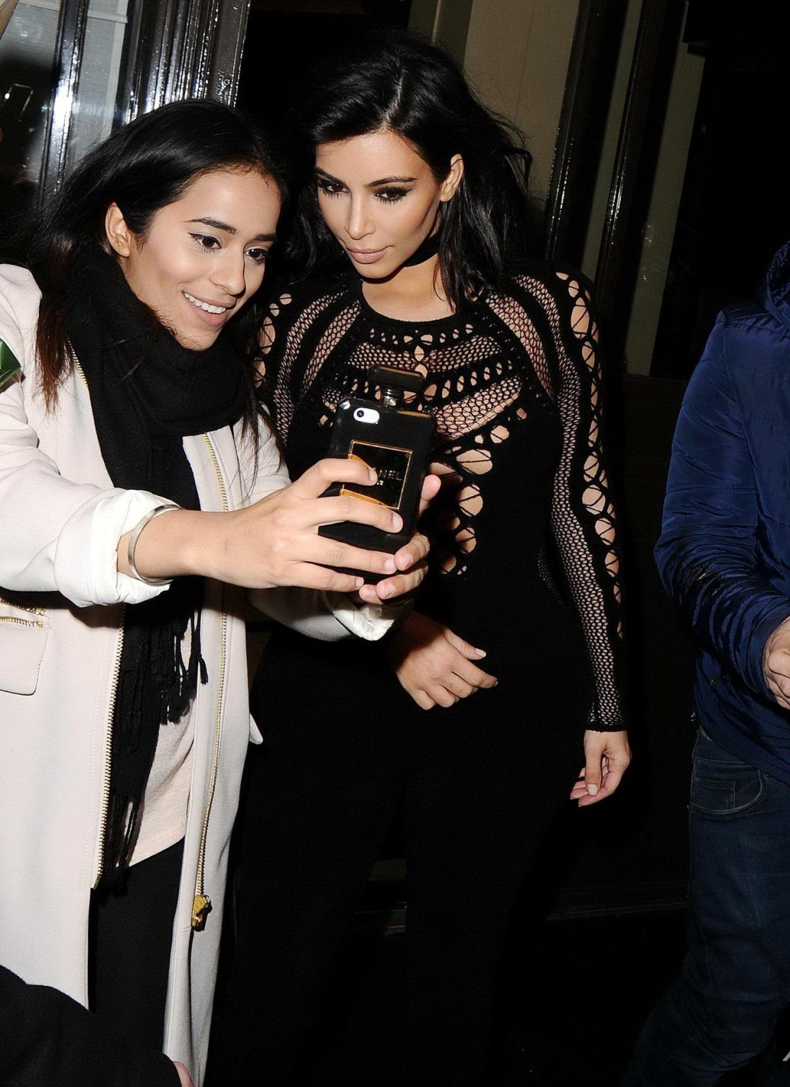 Kim Kardashian nip slip wearing a mesh jumpsuit at the BRIT Awards Arrivals and  #75171599