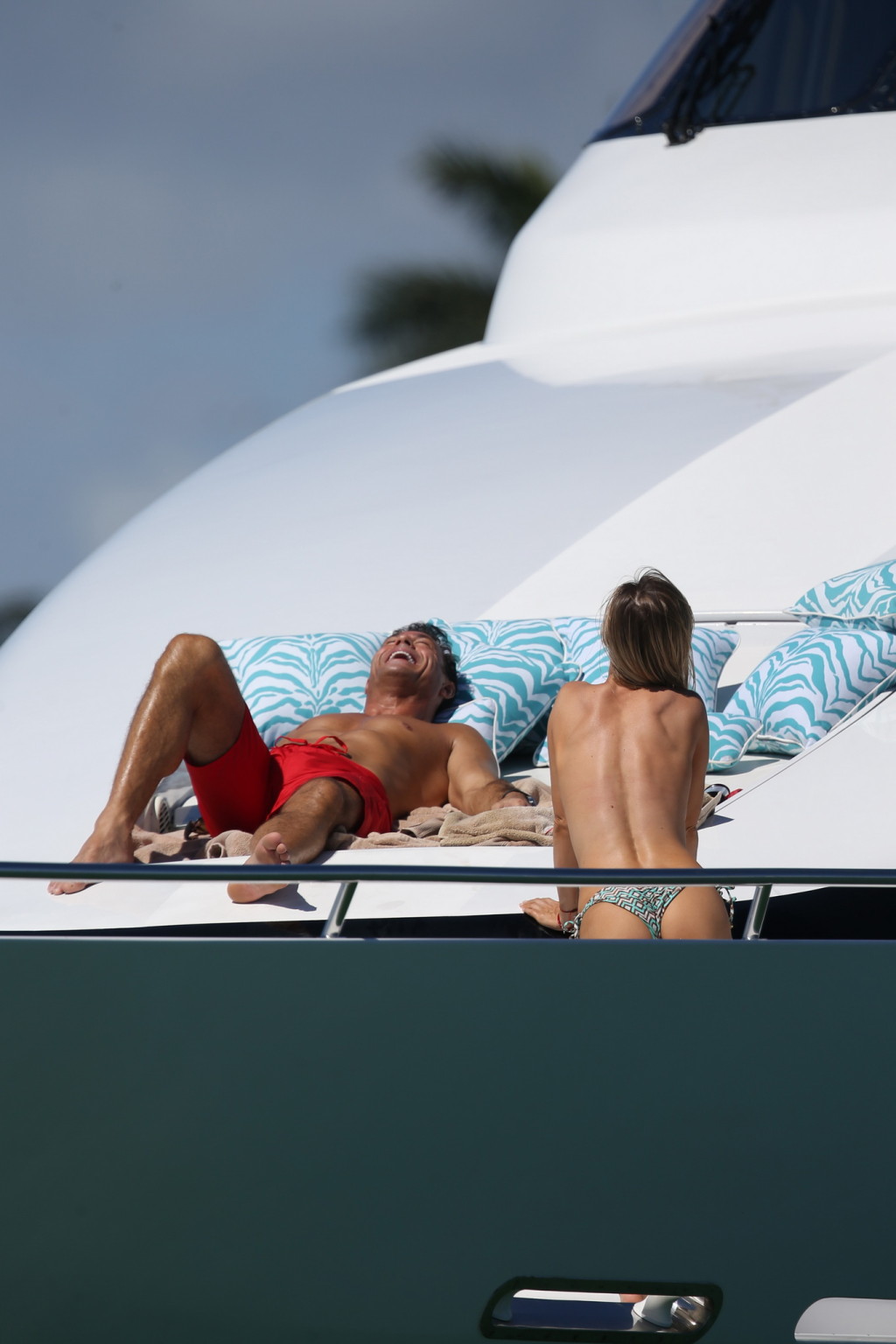 Joanna Krupa tanning topless at the yacht in Miami #75146182