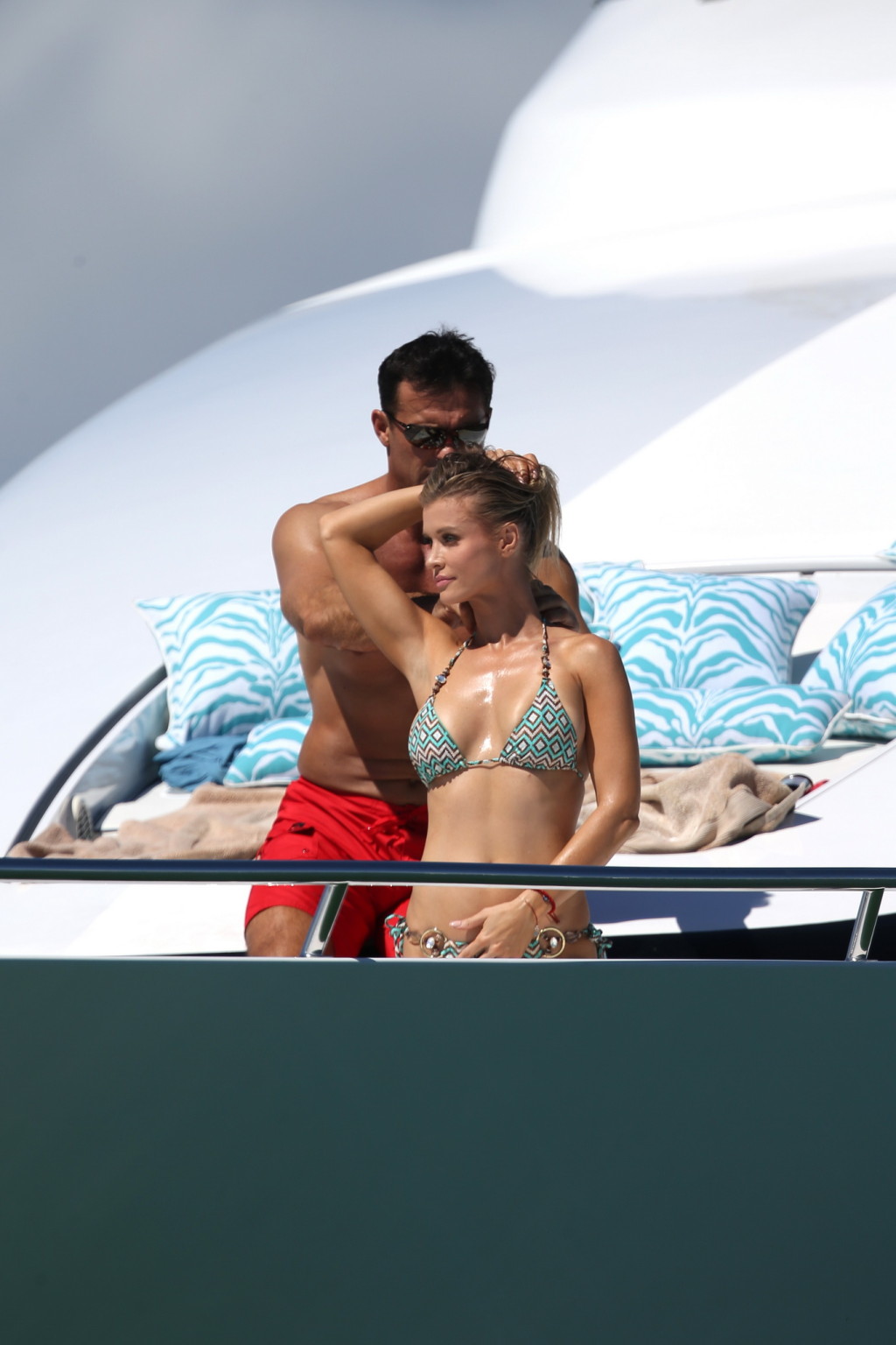 Joanna Krupa tanning topless at the yacht in Miami #75146190