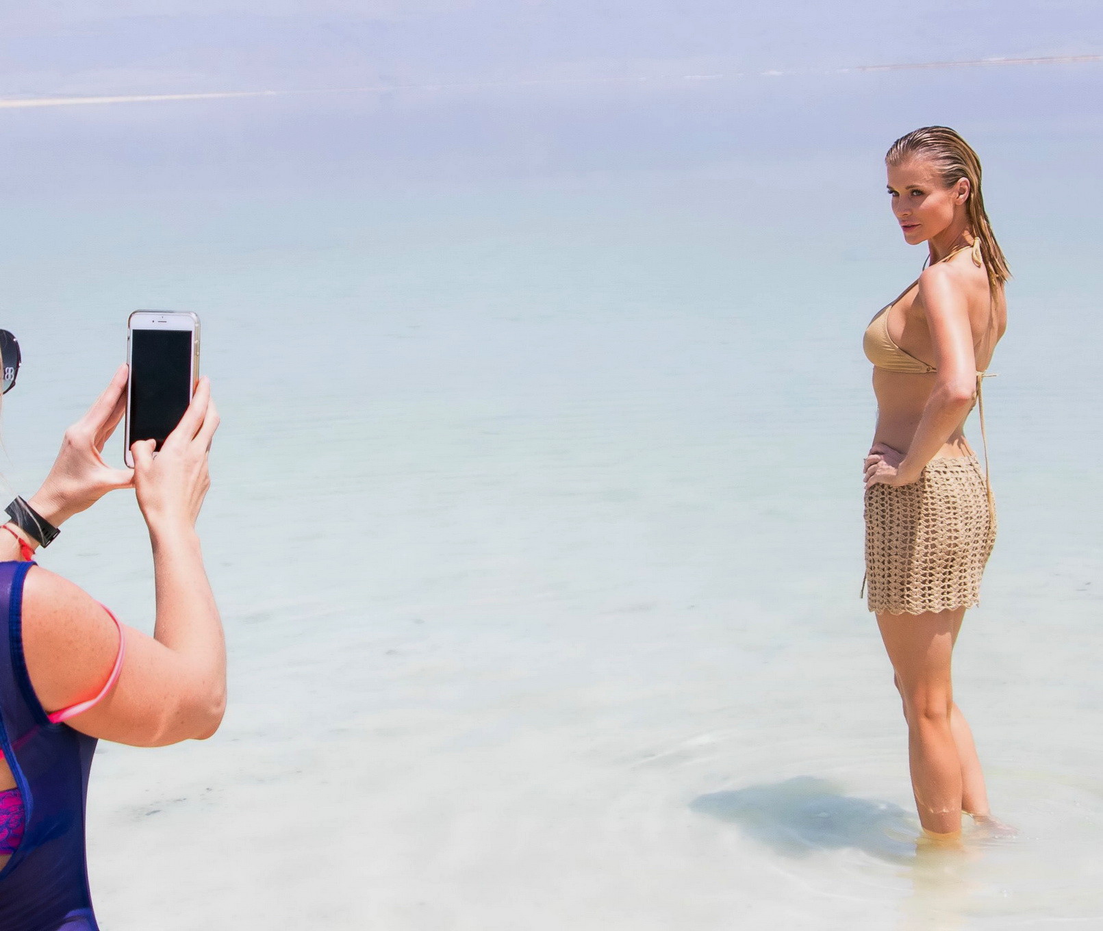 Joanna Krupa showing pokies and cameltoe in bikini #75154322