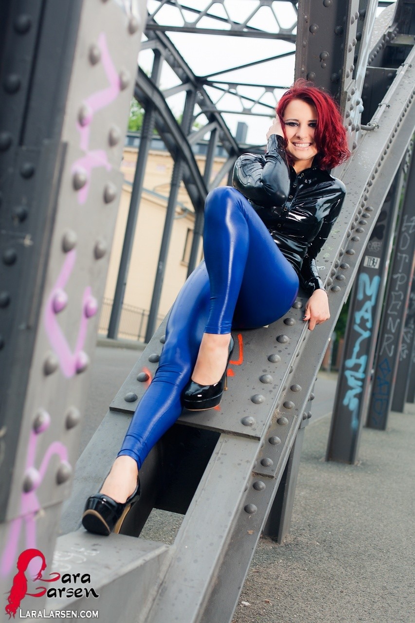 Redhead in shiny latex #76435221