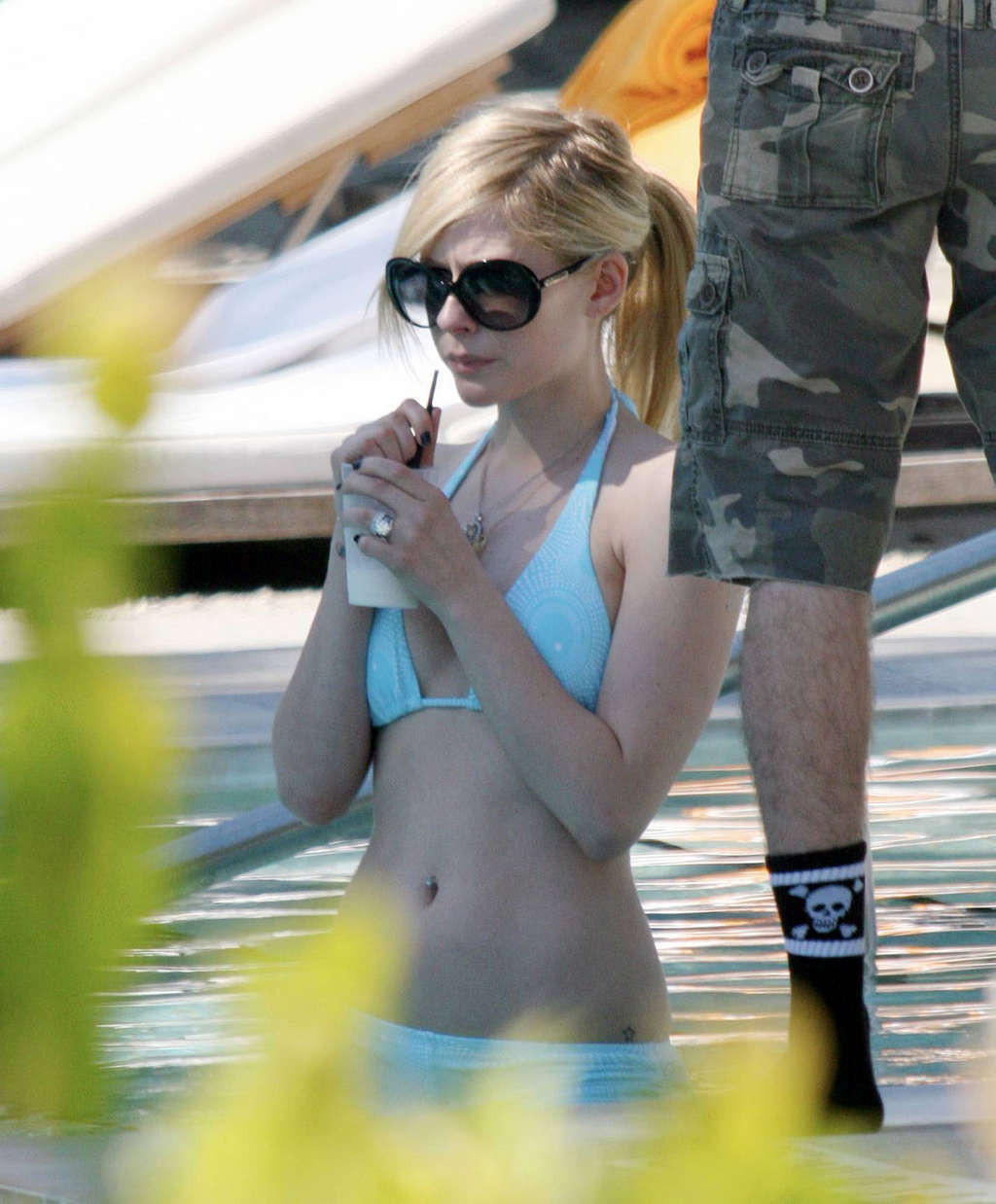 Avril Lavigne enjoying on beach and showing perfect and sexy body #75365677