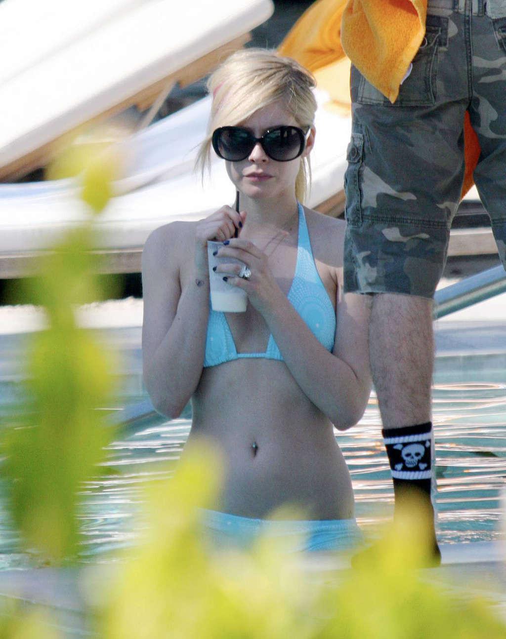 Avril Lavigne enjoying on beach and showing perfect and sexy body #75365685