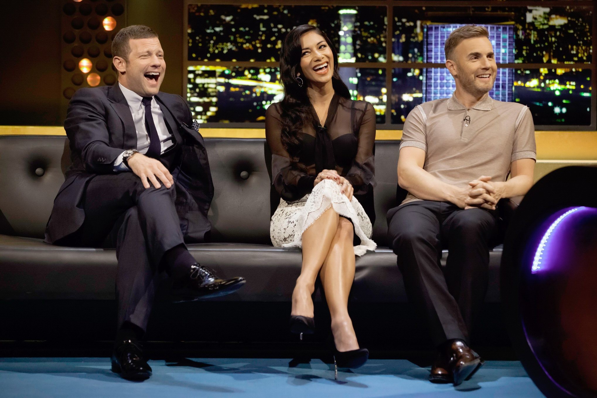 Nicole Scherzinger see-through to bra on the Jonathan Ross show in London #75251091