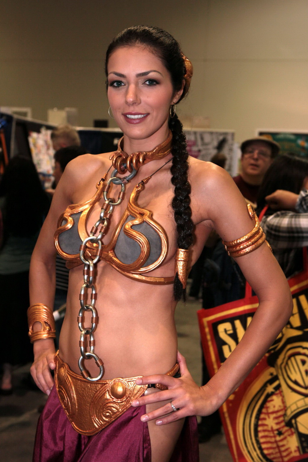Adrianne Curry in sexy Princess Leia outfit at the Comic Con convention in San D #75339877