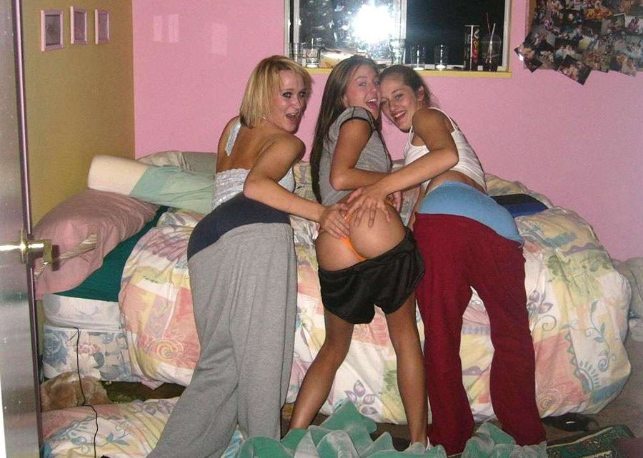 Trashed Drunk College Girls Flashing Perky Titties #76398725