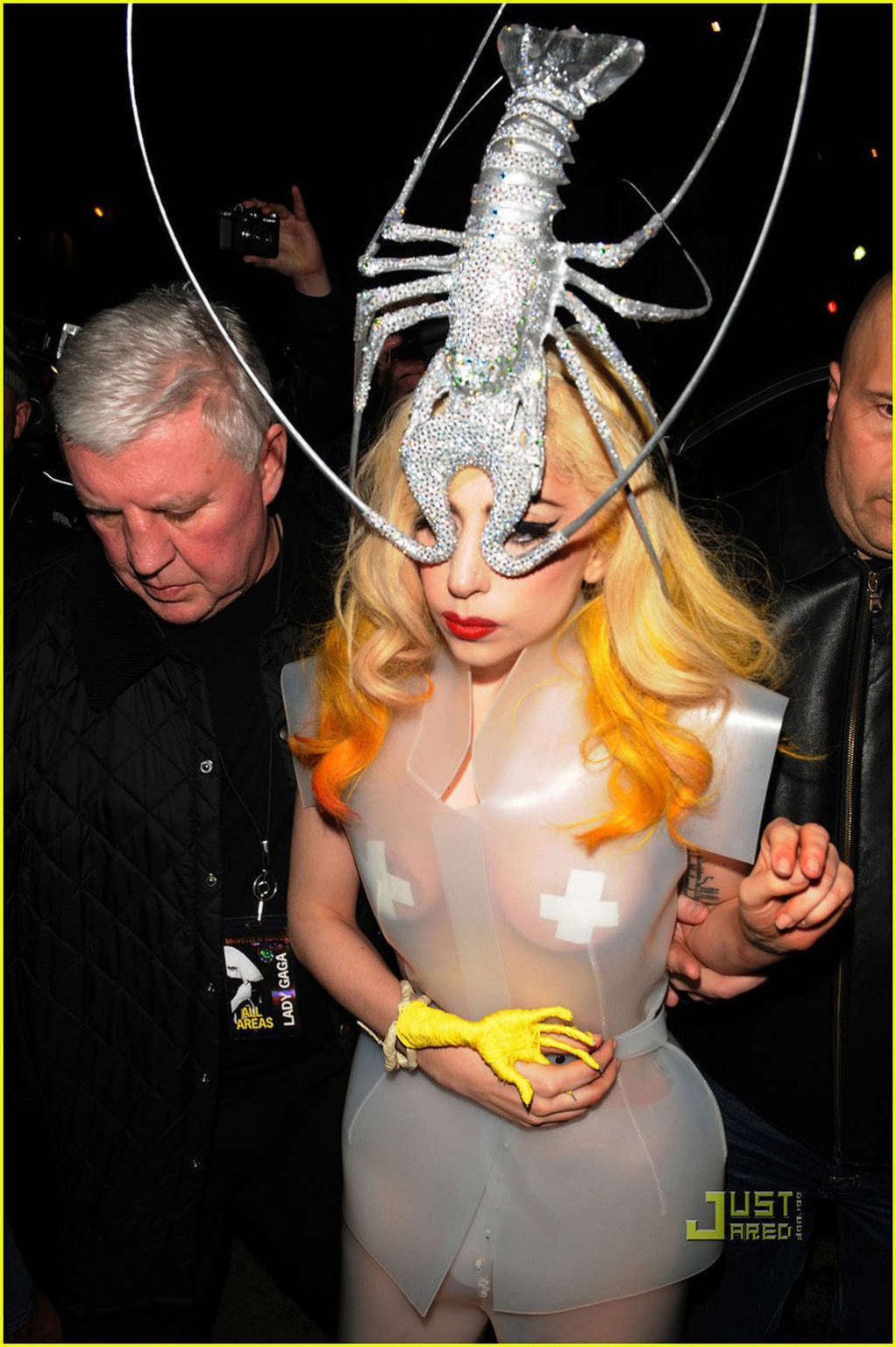 Lady Gaga showing her tits and thong in see thru dress #75358086