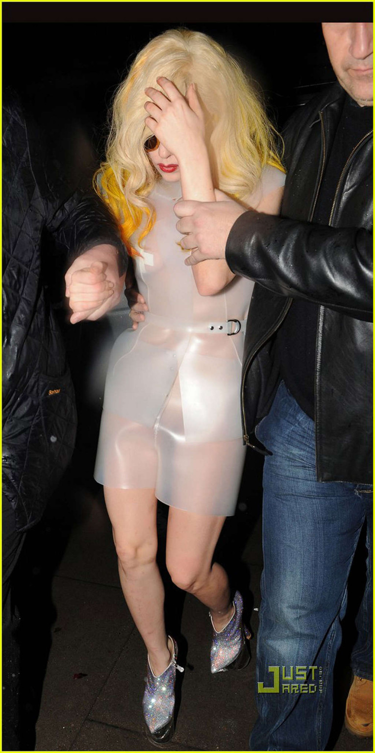Lady Gaga showing her tits and thong in see thru dress #75358130
