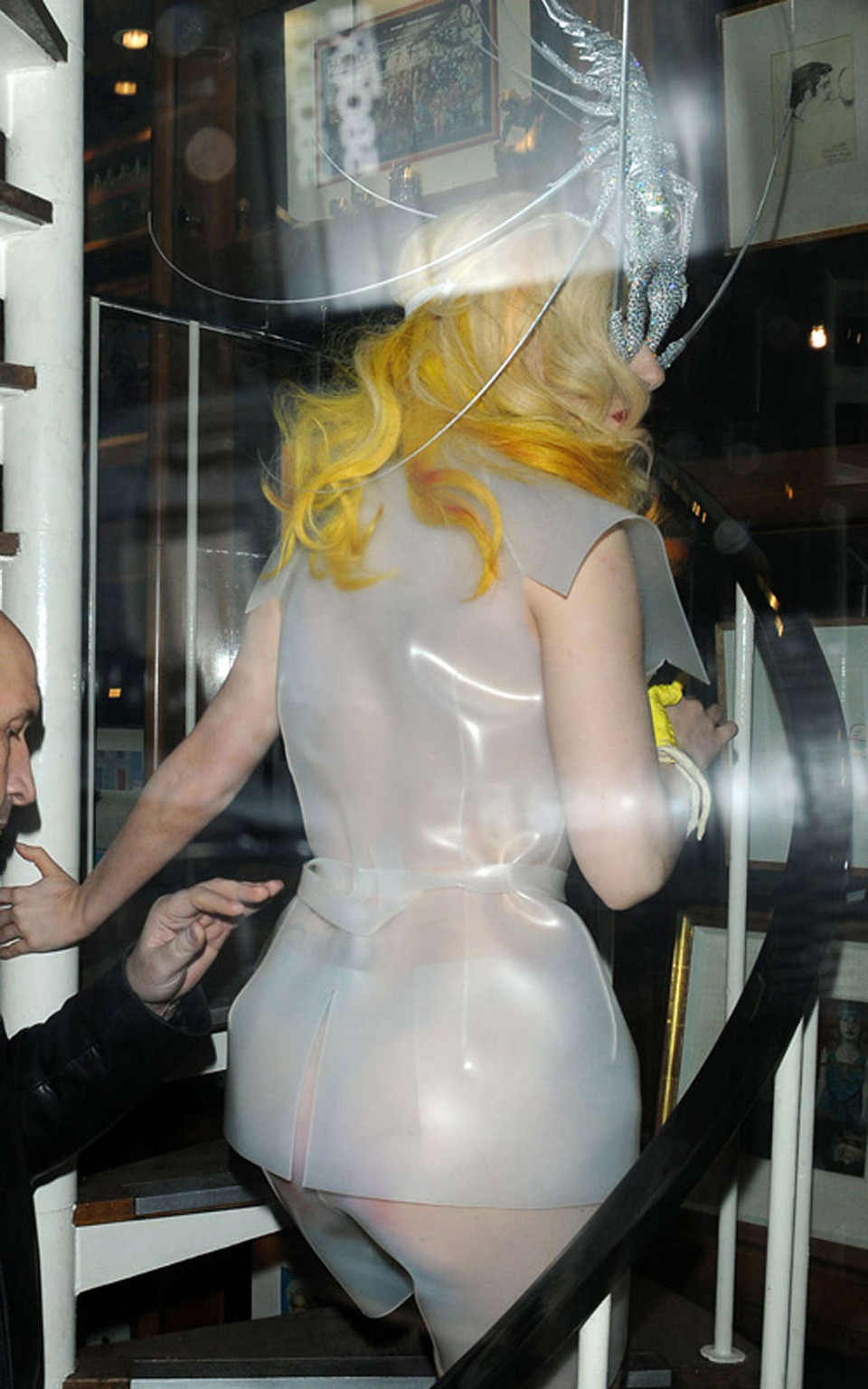 Lady Gaga showing her tits and thong in see thru dress #75358210