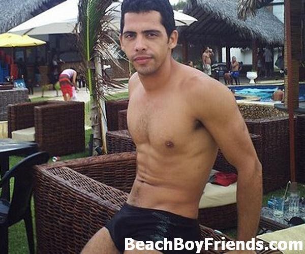 Young guys with hot bodies teasing well on the beach for fun #76946084