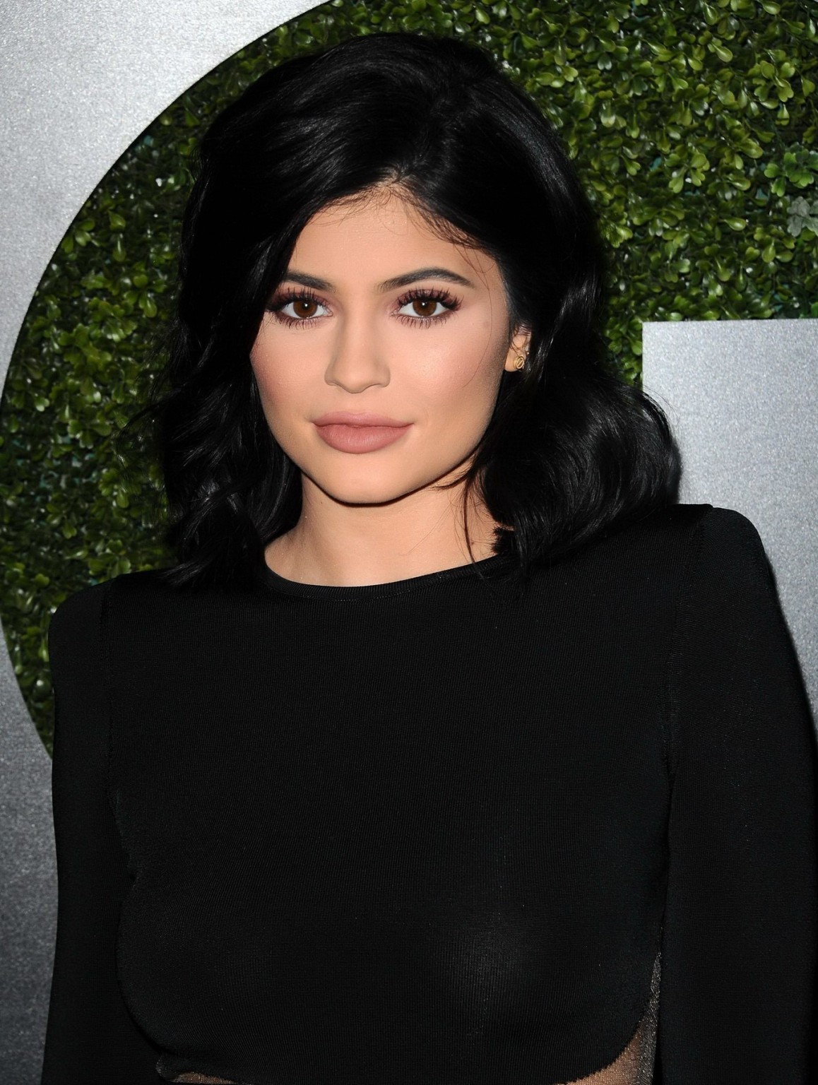 Kylie Jenner showing boobs and ass in black sheer dress #75149293