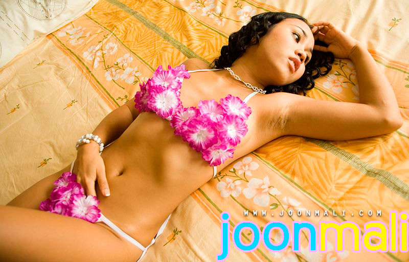 exotic asian hottie wearing a dirty flower bikini #70010281