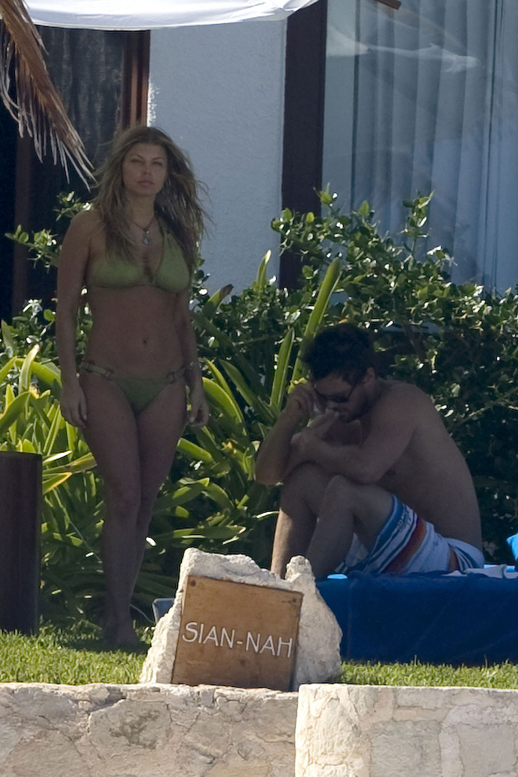 Fergie showing her fantastic ass and body in bikini on beach #75373112