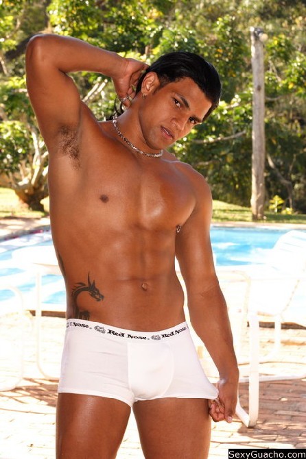 Tattooed and tanned Latino dude naked and looking really super fine #76898168
