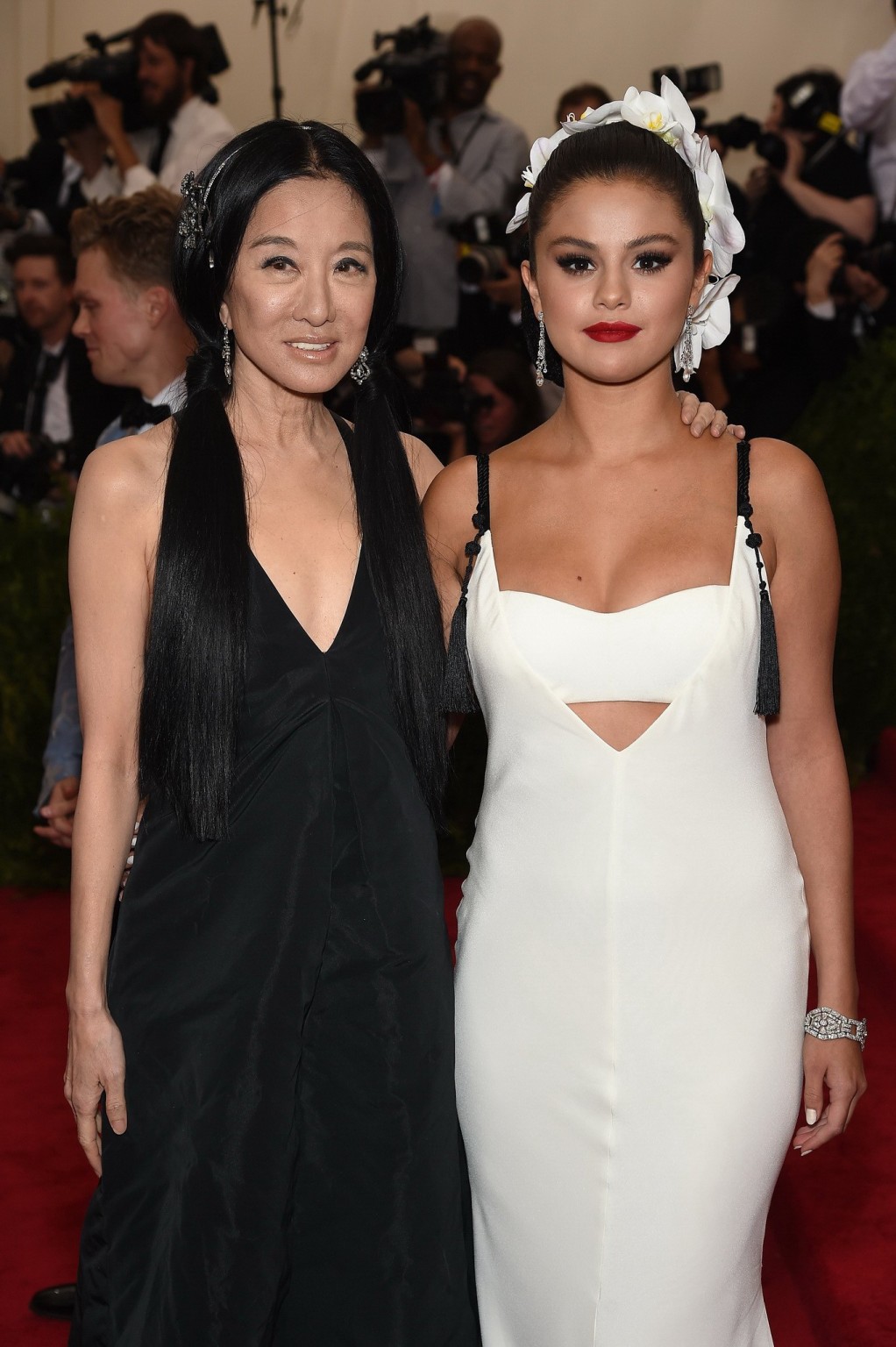 Selena Gomez busty and booty in a low cut white backless dress at China Through  #75165224