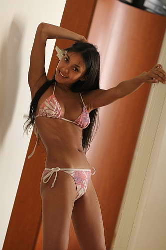 Brunette Pacific honey stripping bikini spreads #73208897
