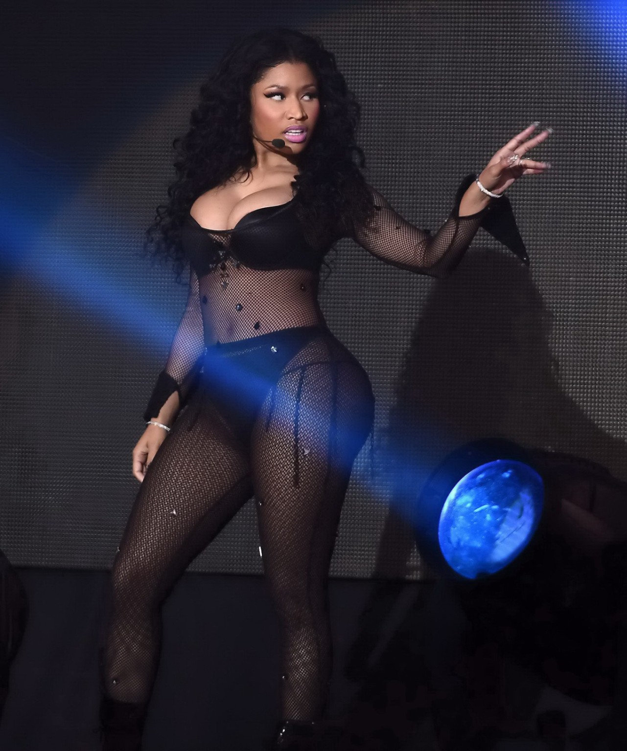 NIcki Minaj hot nipple slip in a fishnet jumpsuit #75159218