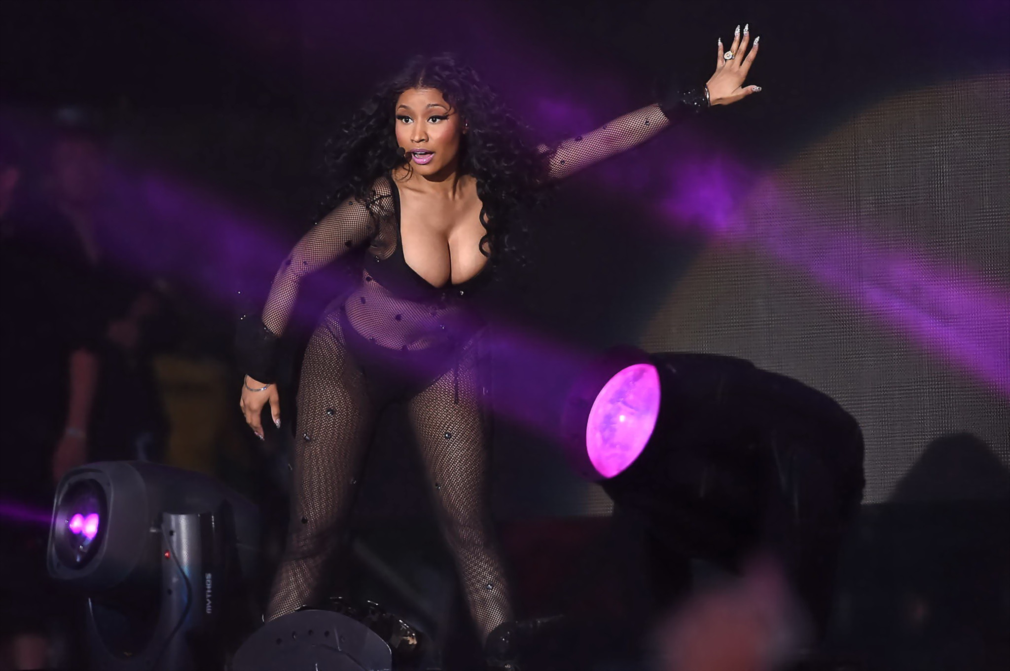 NIcki Minaj hot nipple slip in a fishnet jumpsuit #75159264