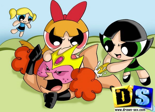 Las Chicas Superpoderosas sirviendo a los gigantescos shlongs
 #69366432