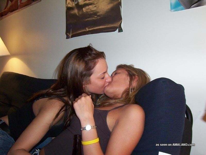 Naughty lesbian lovers making out in front of their friends #77030070