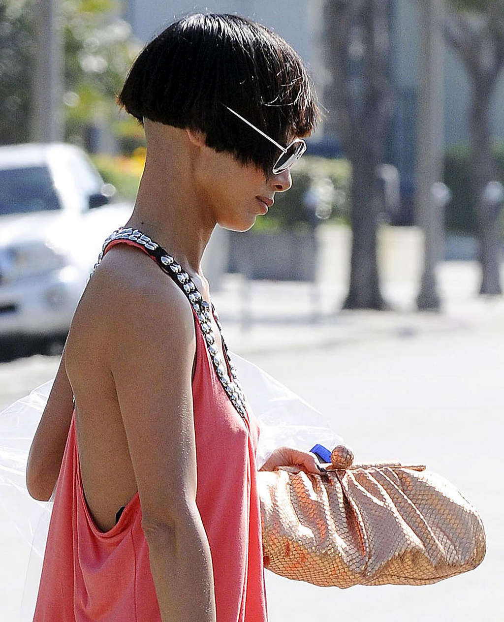 Bai ling nipple slip by the car in public paparazzi shoots
 #75351954