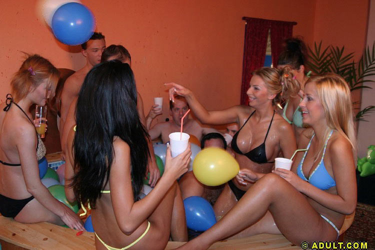Sexy bikini girls enjoy hardcore party in the spa #78925174