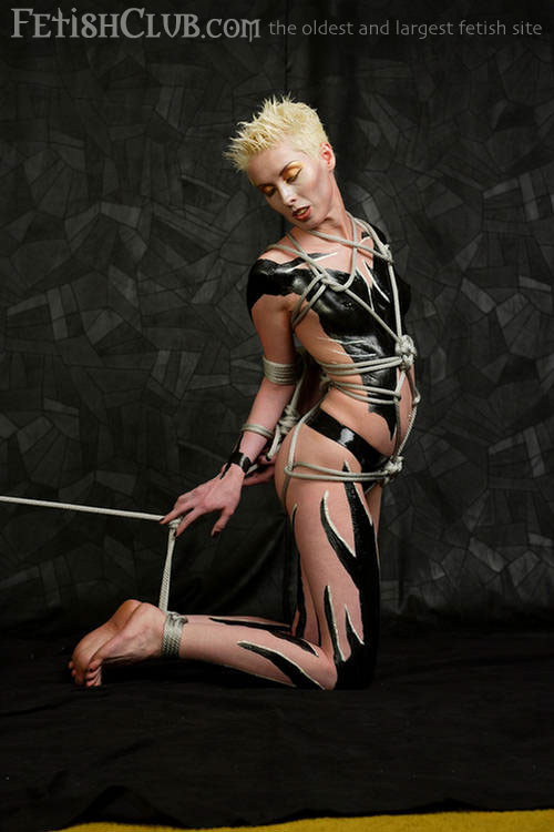 Blonde In Body Suit Gets Bound By Rough Twine #70643252