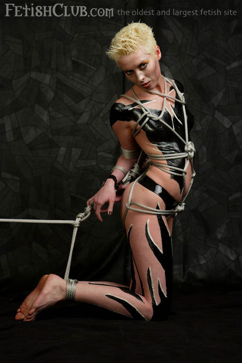Blonde In Body Suit Gets Bound By Rough Twine #70643280