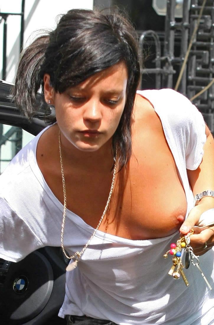 Lily Allen exposed topless on the beach #75394794
