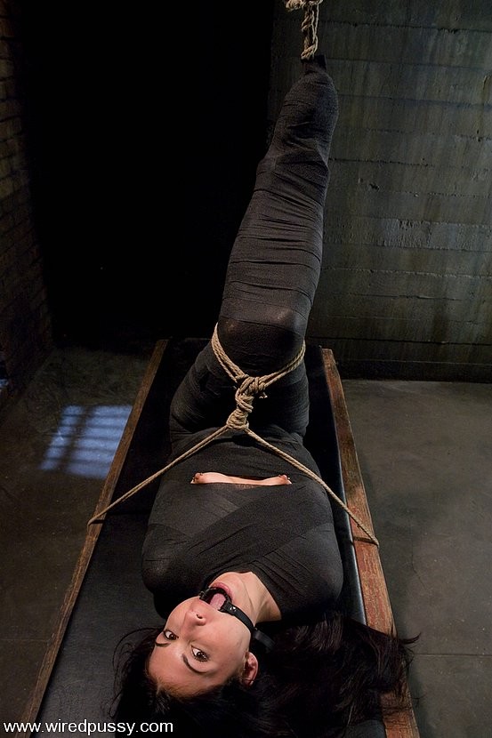 Mistress Claire Adams hot wires Jade Indica in rope bondage #71998328