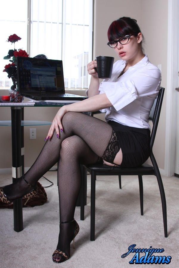 Jennique adams huge tits secretary in stockings strips
 #79065749