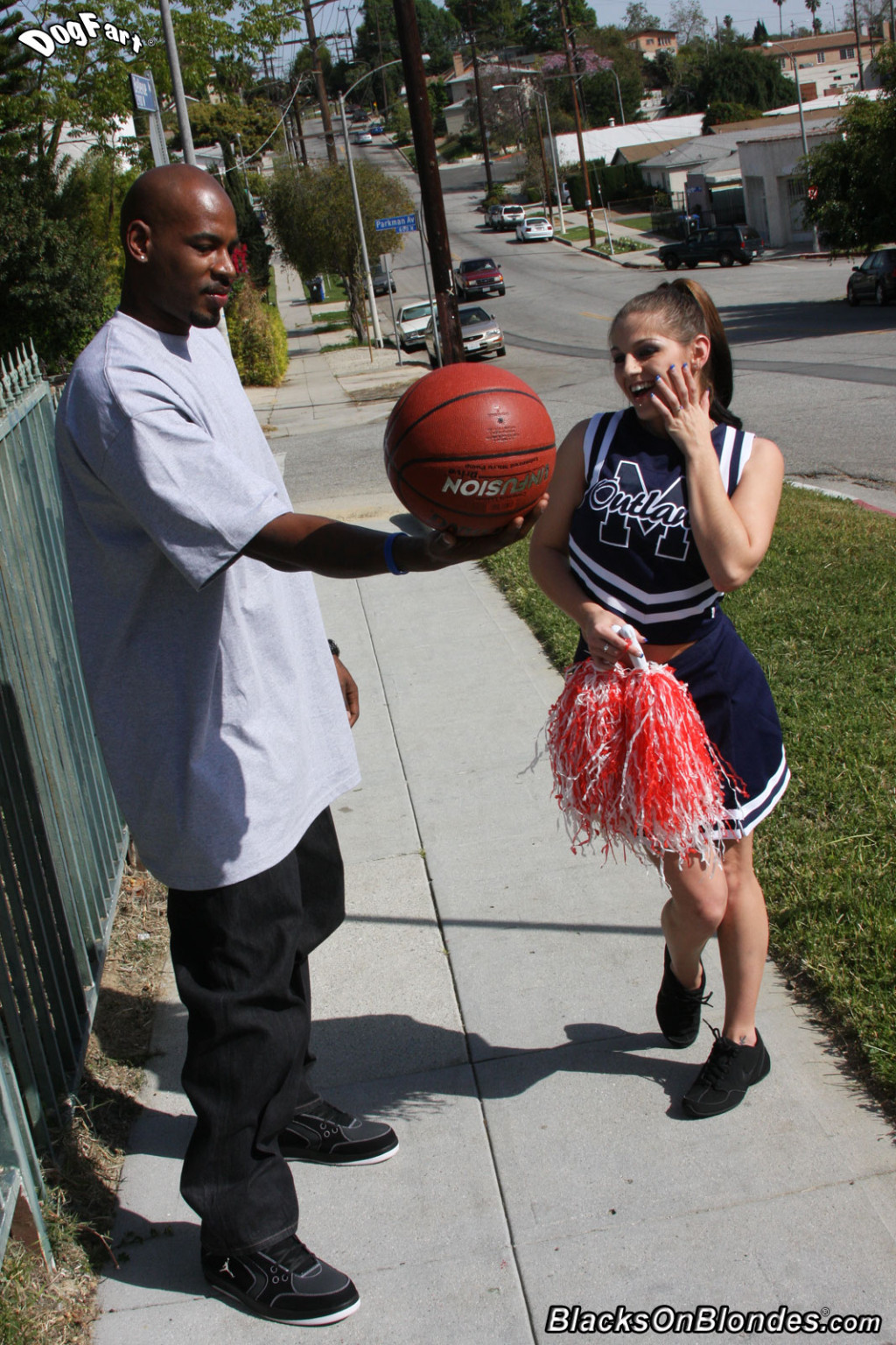 He talks her into shedding the cheerleader duds, and letting that throbbing blac #71684534