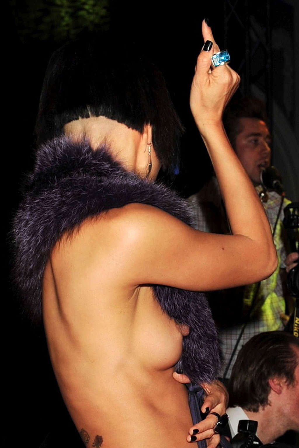 Bai Ling has a nipple slip while she is performing her show #75369747