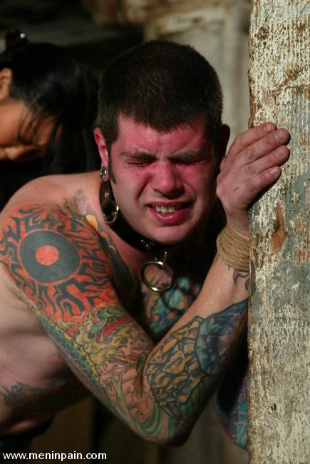 Un esclave mâle tatoué se soumet à une maîtresse sauvage dans un donjon
 #72226888