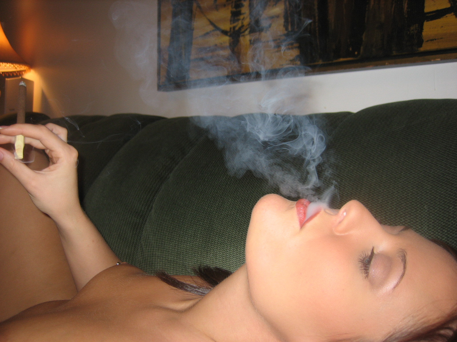Sexy Housewife Cum On Candi Smokes Cigar #70648332