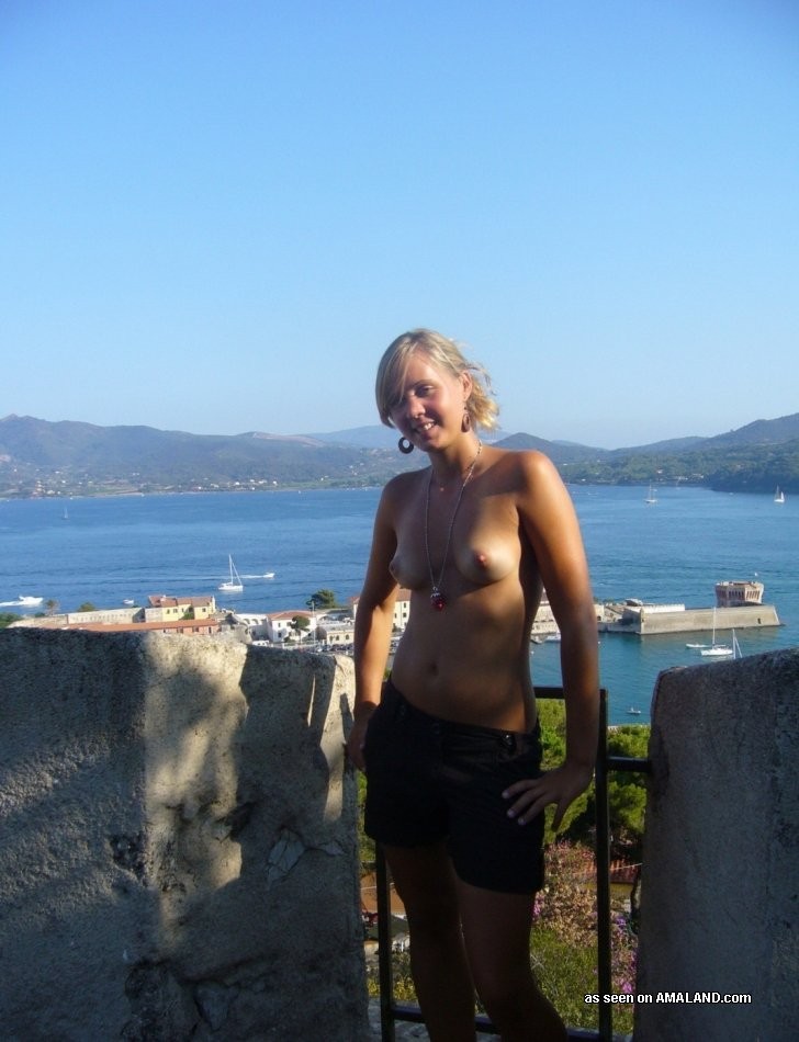 Amateur blonde 18 year old GF public nudity on deserted beach #68300256