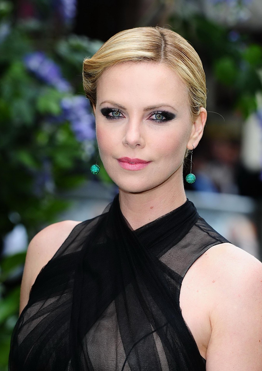 Charlize Theron shows her panties wearing a black lace dress at 'Snow White and  #75263575