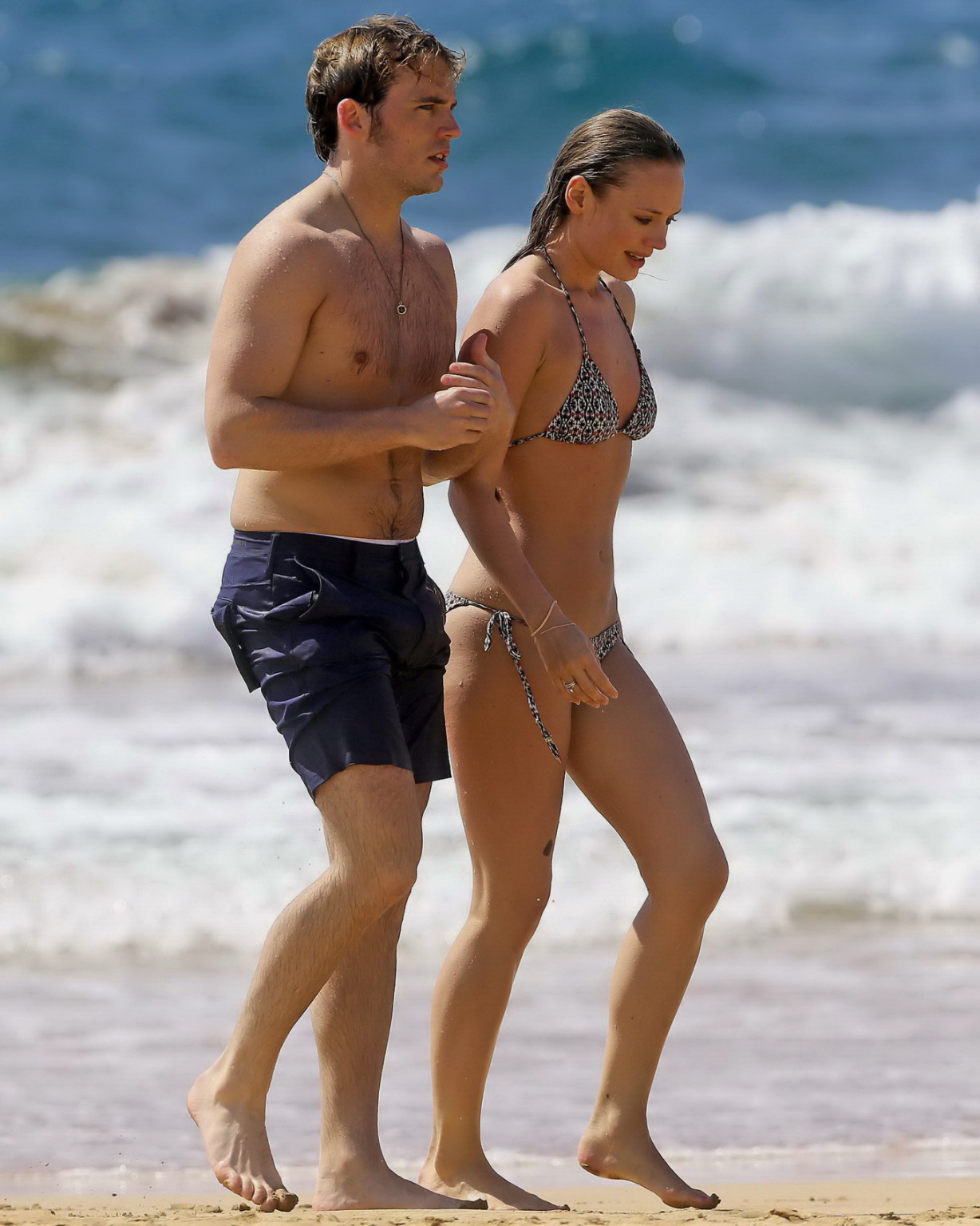 Laura Haddock showing bikini underboob and ass at the beach in Hawaii #75193788