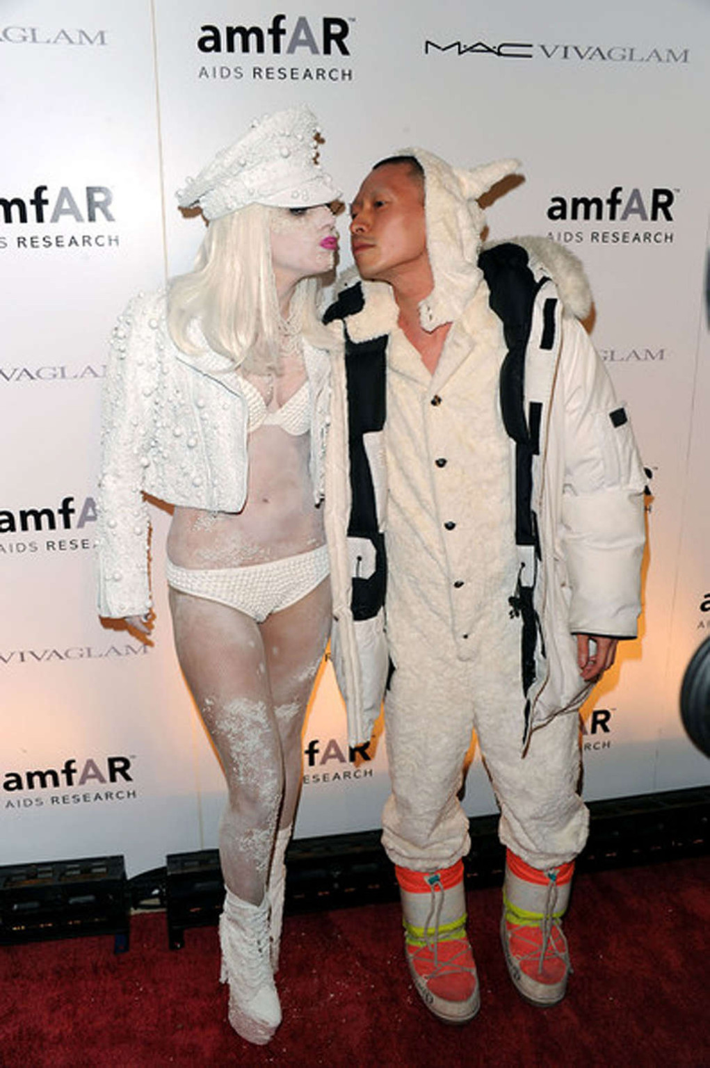 Lady Gaga in see thru dress without bra and in white hot pants #75360381