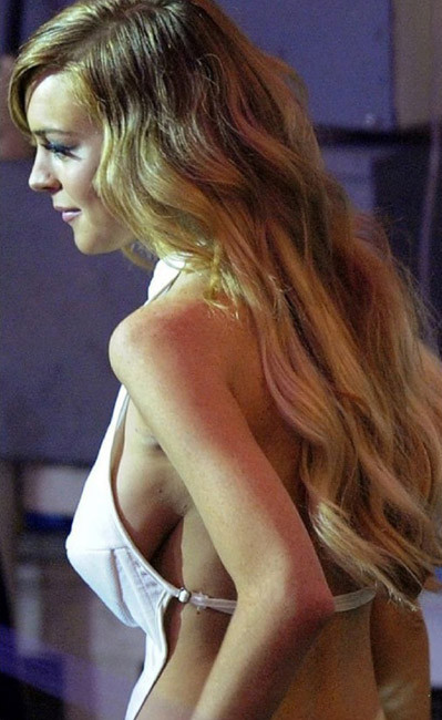 Celebrity Lindsay Lohan nice cleavage and nude boobs #75412322