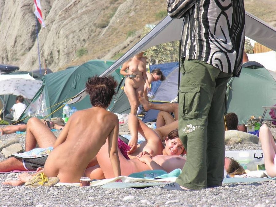 Amazing young nudists touch each other's bodies #72255037