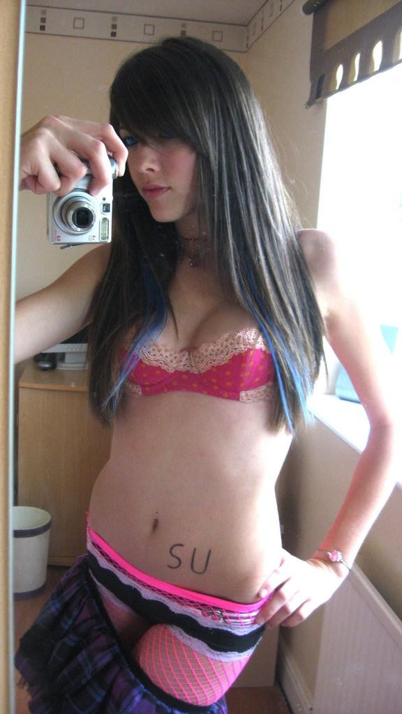 Nice compilation of an emo babe's selfpics #67328573