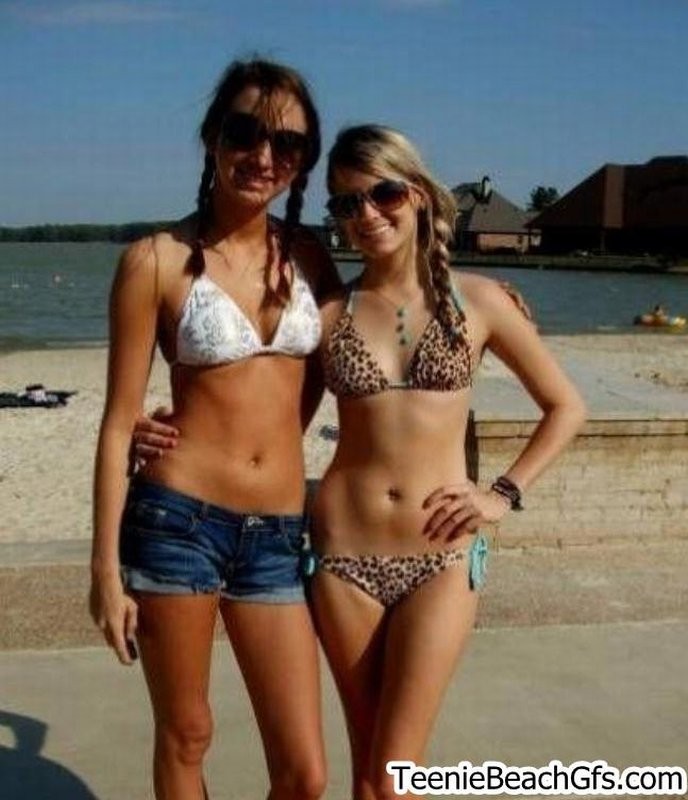 Gorgeous teenies at the beach show off sexy bodies in skimpy bikinis #72241243